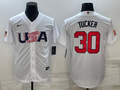 Men's 2023 World Baseball Classic #30 Kyle Tucker USA White Jerseys