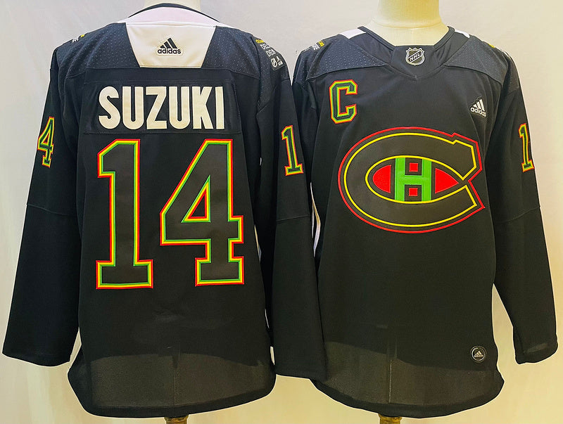 Men's Montreal Canadiens Nick Suzuki #14 Black Player Jerseys