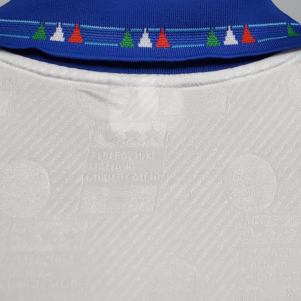 1994 Italy Away White Retro Soccer Jersey Detail 3