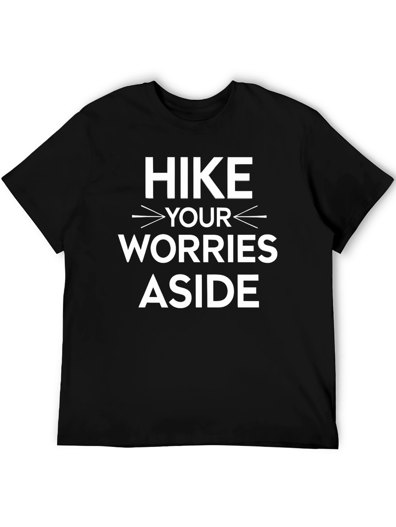 Hike Your Worries Aside Graphic Tee - Black