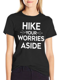 Hike Your Worries Aside Graphic Tee - Black
