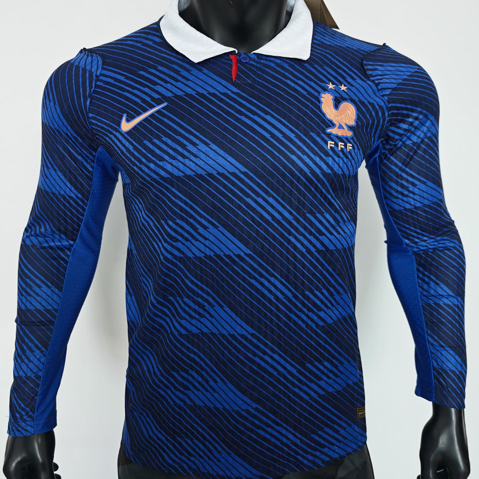 2026/27 France Home Blue Player Version Long Sleeve Soccer Jersey Item NO.: 2152462 Front