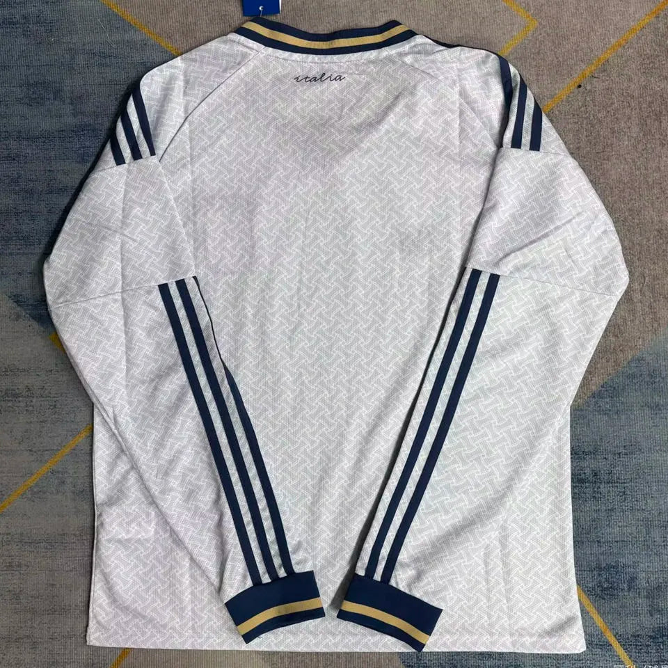 2026/27 Italy Away White Fans Long Sleeve Soccer Jersey Back