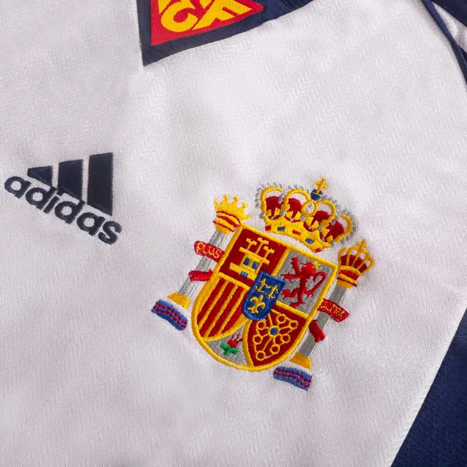 1998 Spain Away Retro Soccer Jersey Detail 3
