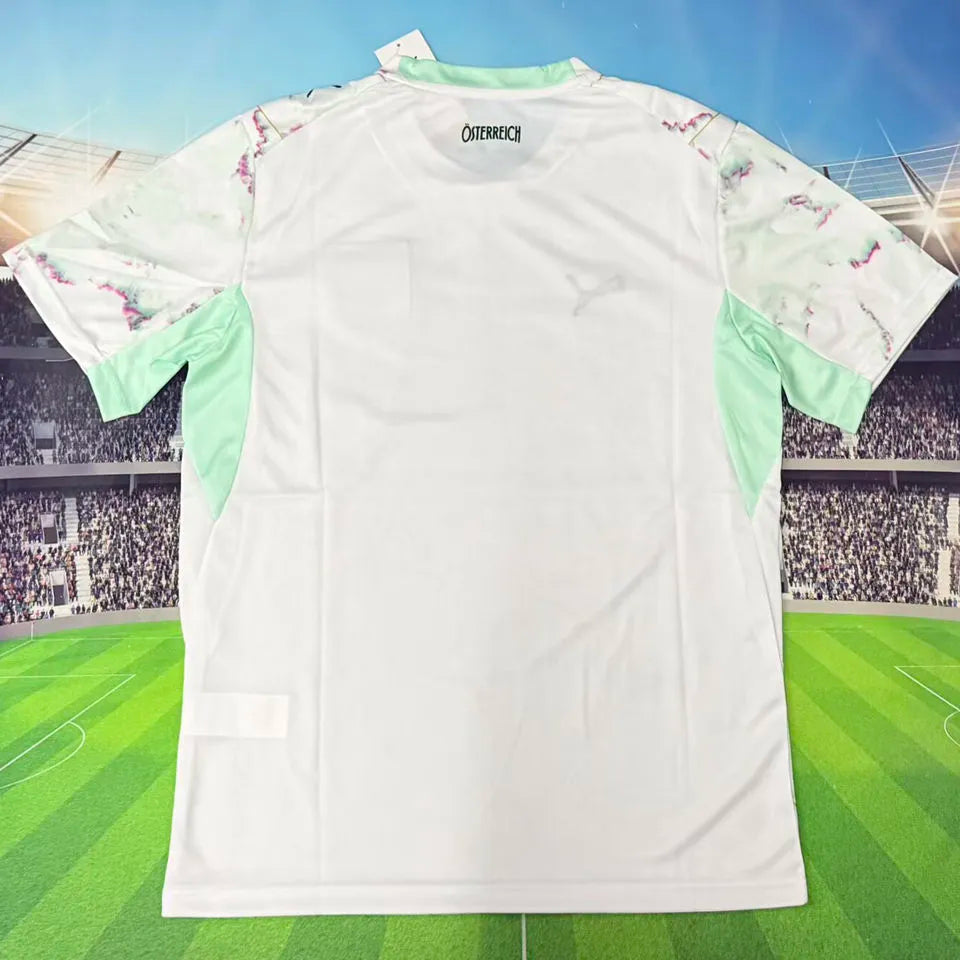 2026/27 Austria Third Fans Soccer Jersey (Have Right Patch 有右臂章 黑底白字） Detail 1