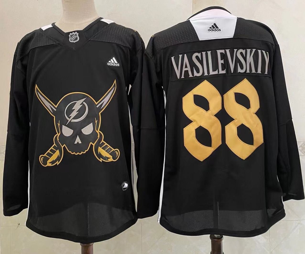 Men's Tampa Bay Lightning Andrei Vasilevskiy #88 Black Player Game Jerseys