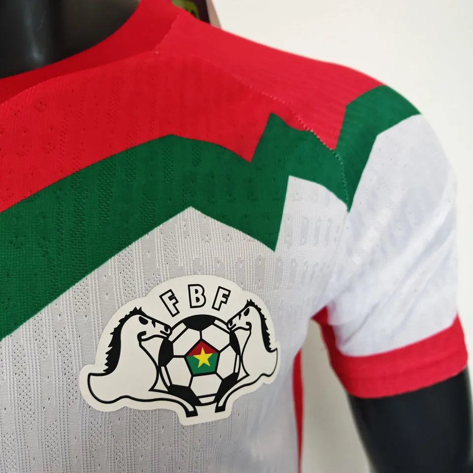 2025/26 Burkina Faso White Player Version Soccer Jersey Detail 2