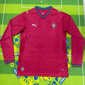 2026/27 Portugal Home Red Fans Long Sleeve Soccer Jersey Front