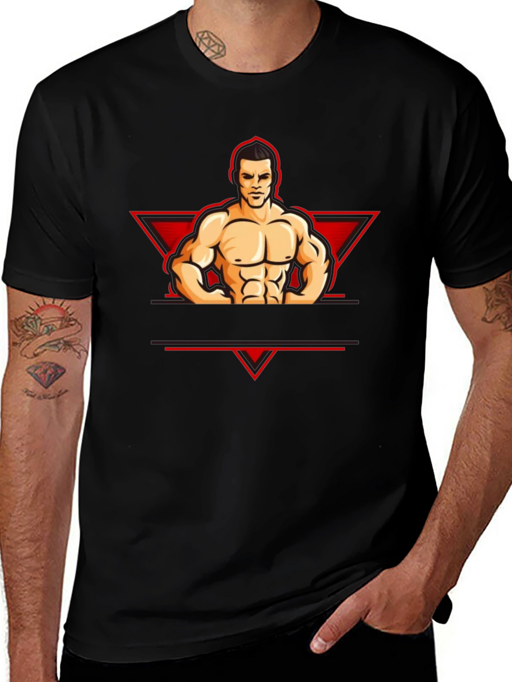 Muscle Man Graphic Tee - Black