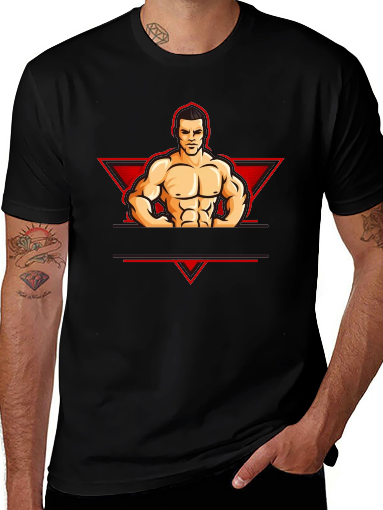 Muscle Man Graphic Tee - Black