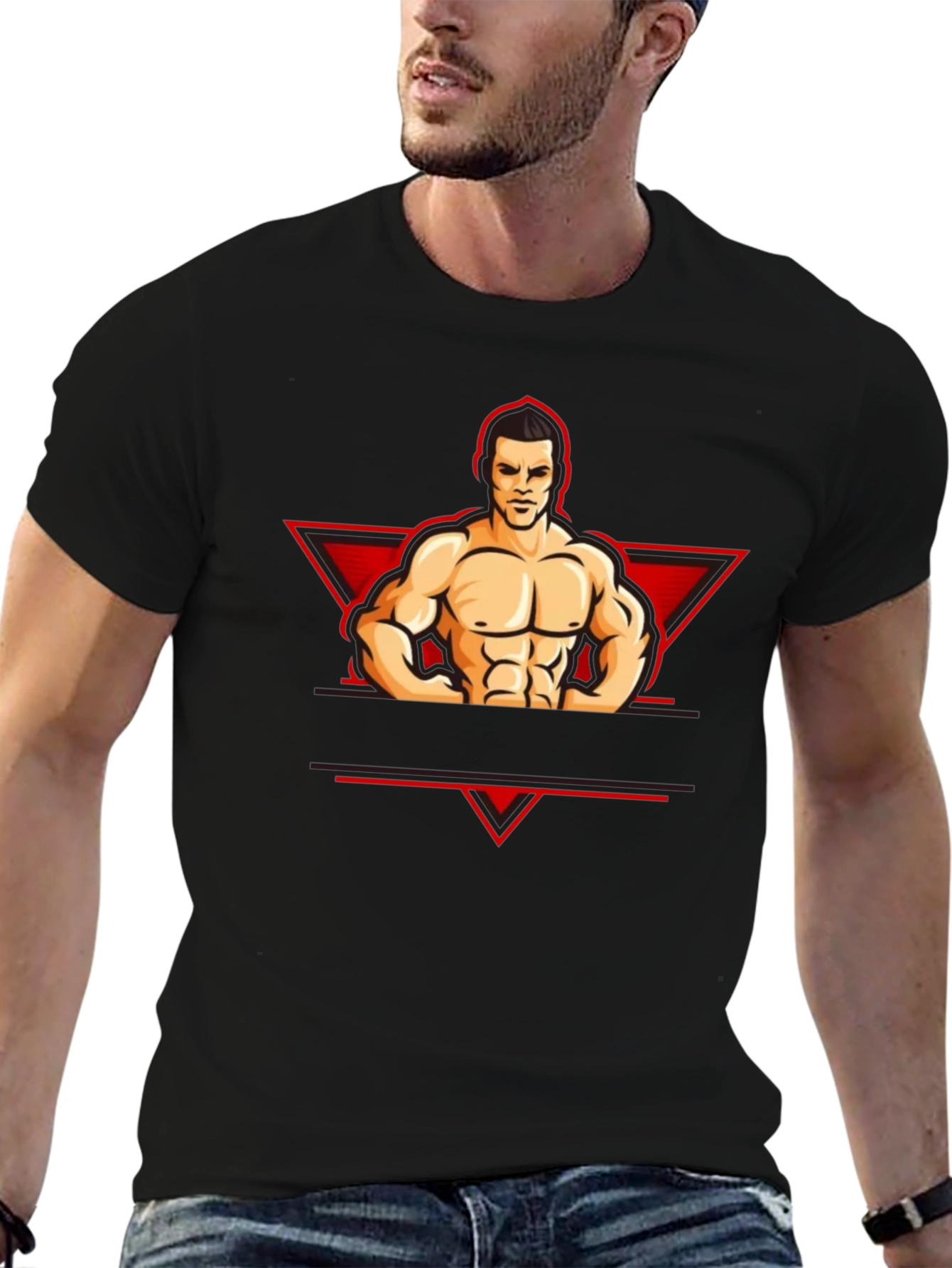 Muscle Man Graphic Tee - Black