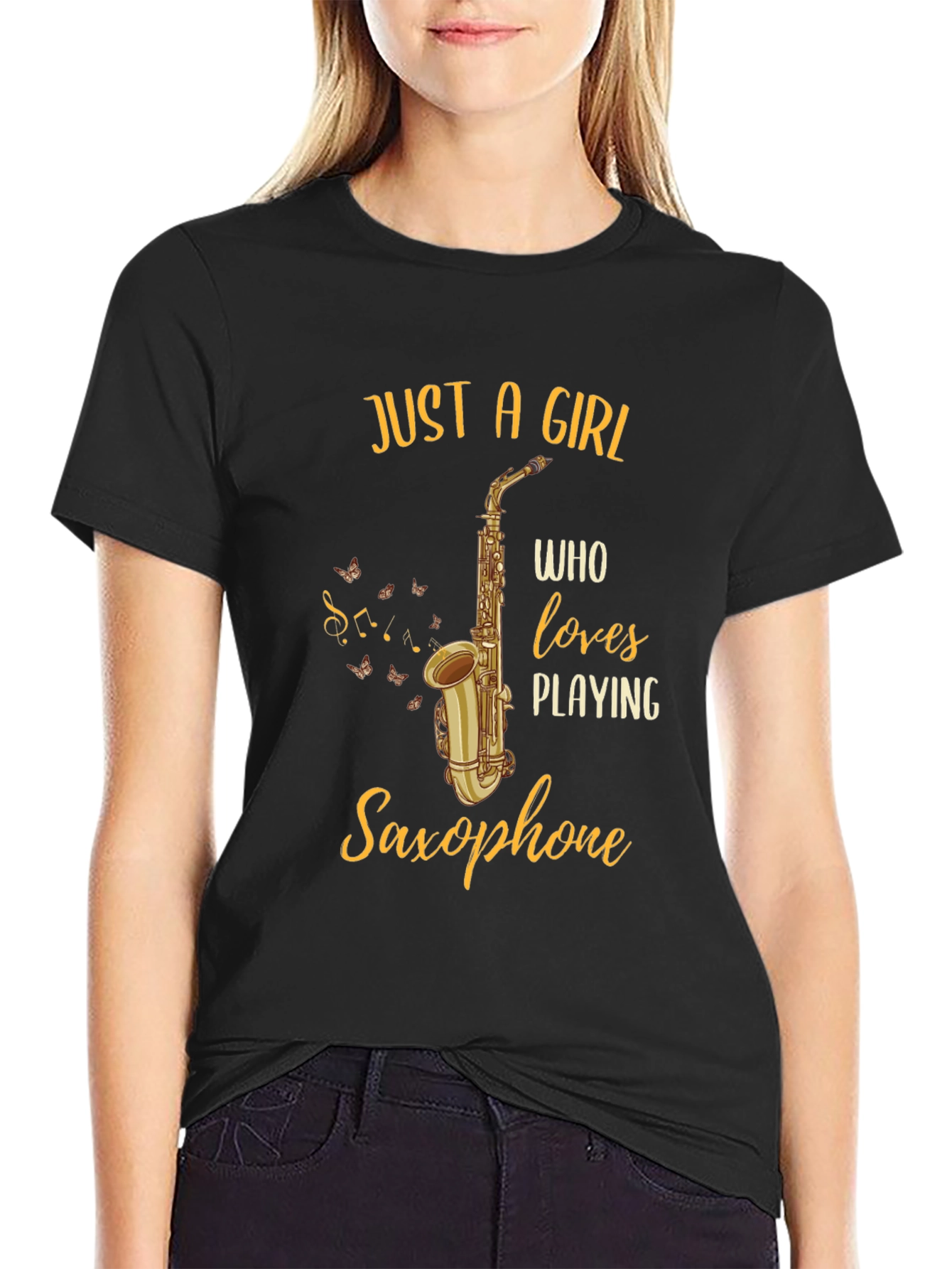 Saxophone Lover T-Shirt - Just A Girl Who Loves Playing Saxophone