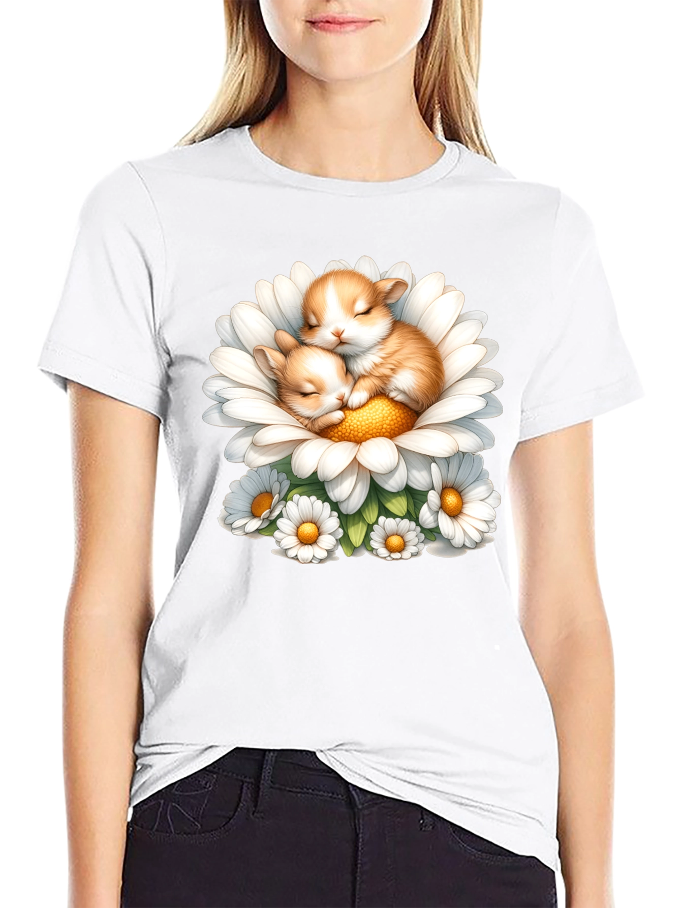 Cute Kittens in Daisy T-Shirt