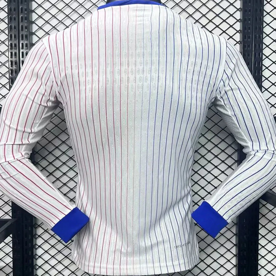 2024//25 France Away White Player Version Long Sleeve Jersey Back