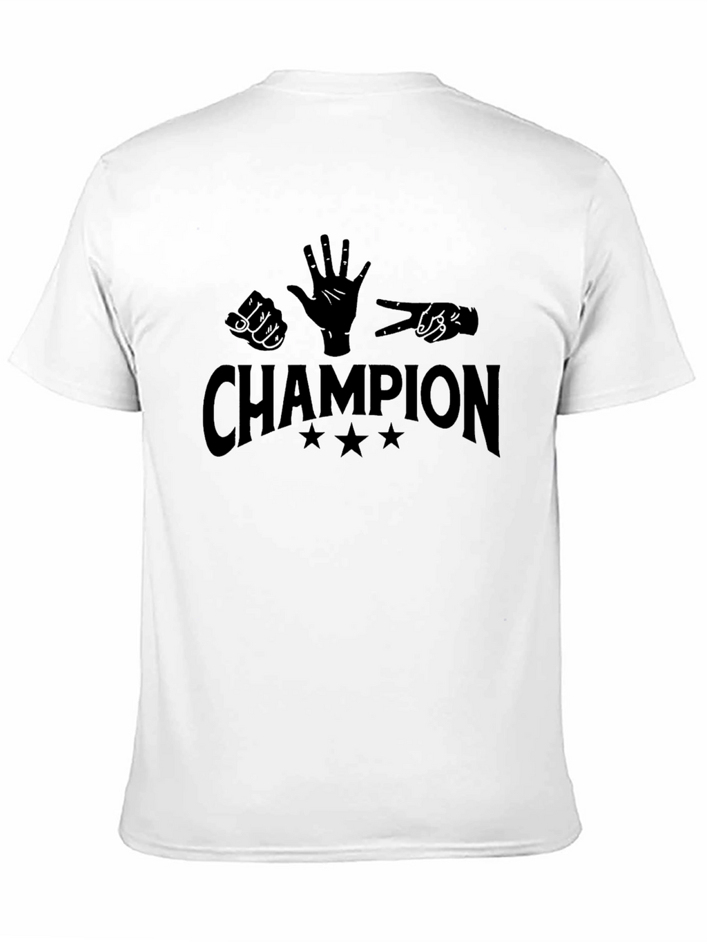 Rock Paper Scissors Champion Black T-Shirt