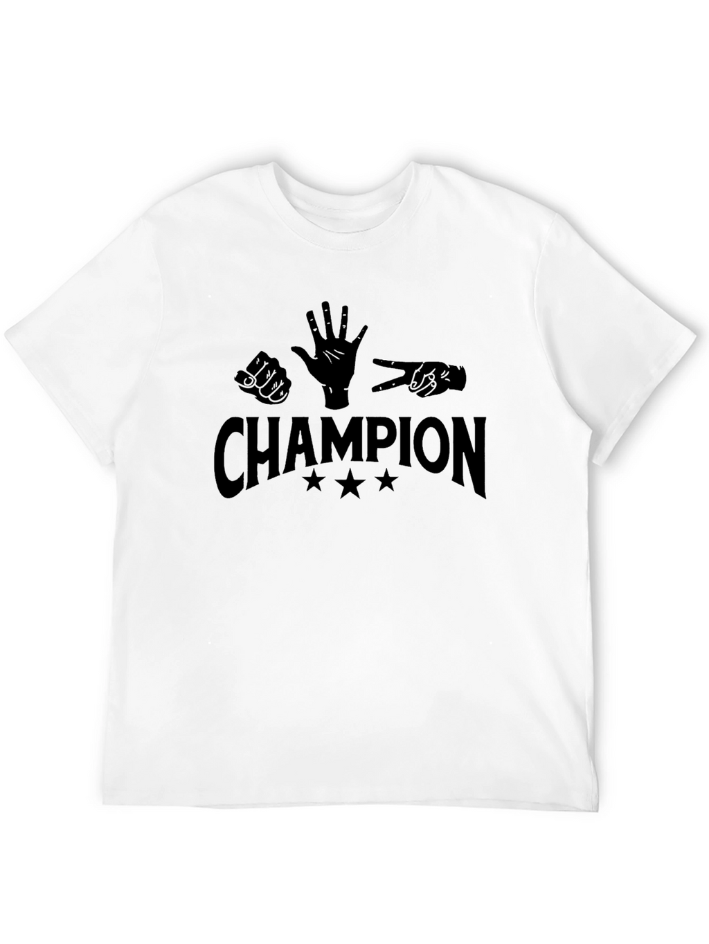 Rock Paper Scissors Champion Black T-Shirt