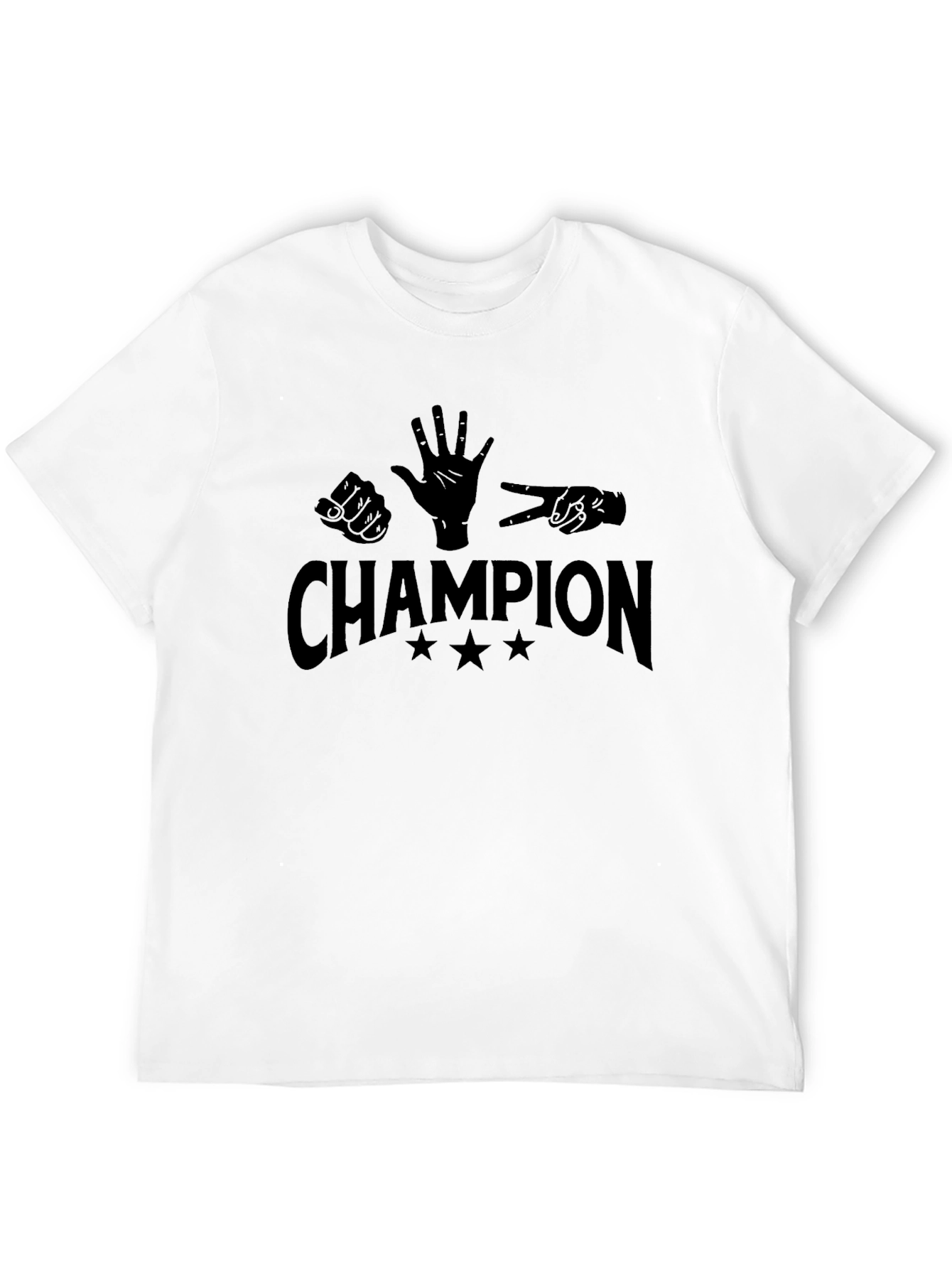 Rock Paper Scissors Champion Black T-Shirt