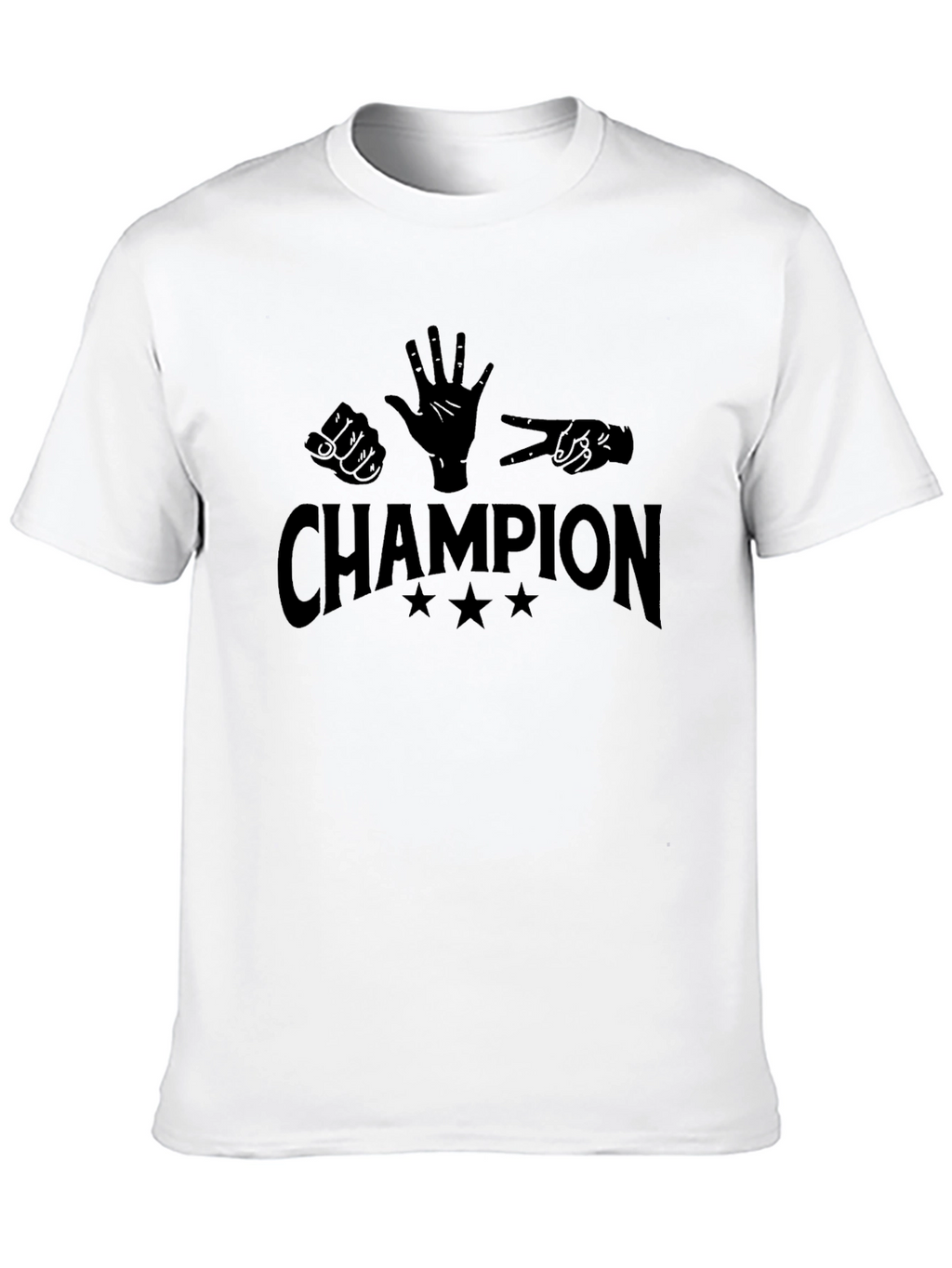 Rock Paper Scissors Champion Black T-Shirt
