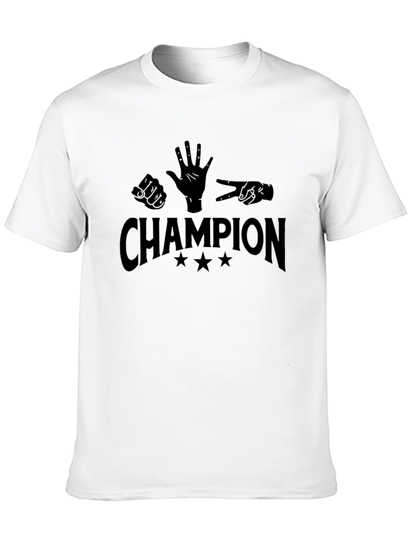 Rock Paper Scissors Champion Black T-Shirt