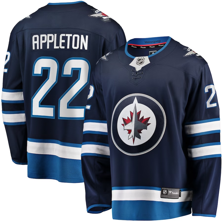 Men's Winnipeg Jets Mason Appleton #22 Navy Player Game Jerseys