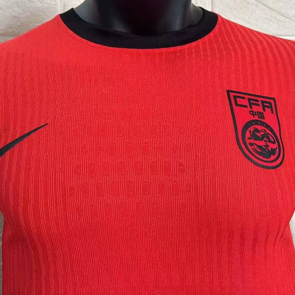 2024/25 China Home Red Player Version Soccer Jersey Detail 2