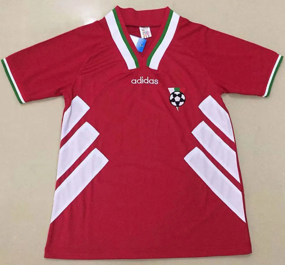 1994 Bulgaria Away Red Retro Soccer Jersey Back