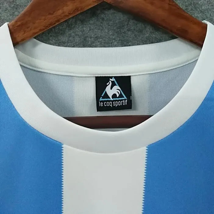 1986 Argentina Home Retro Soccer Jersey Detail 1