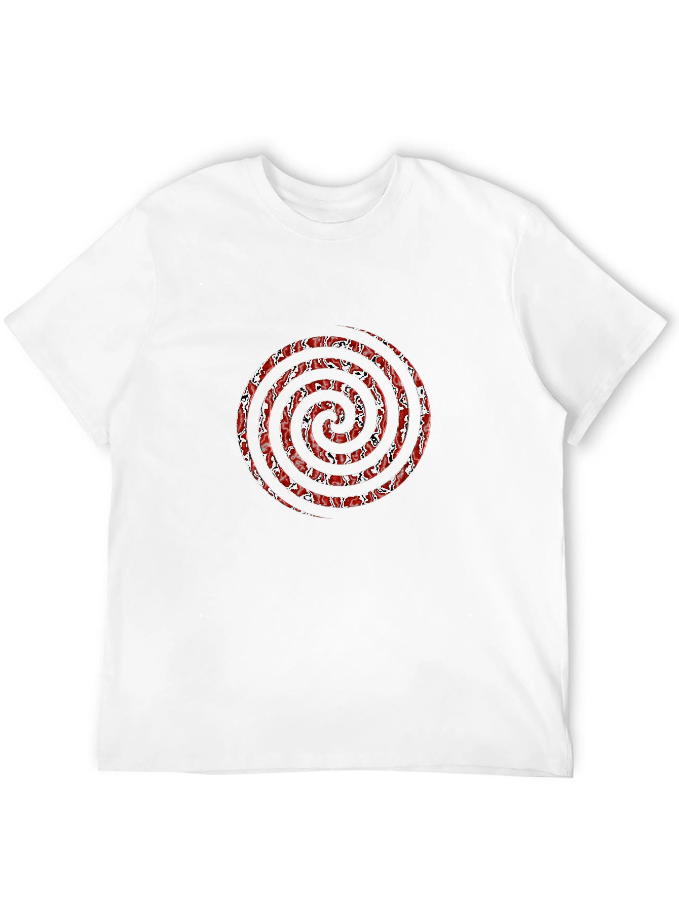 Red Spiral Graphic Black T-Shirt
