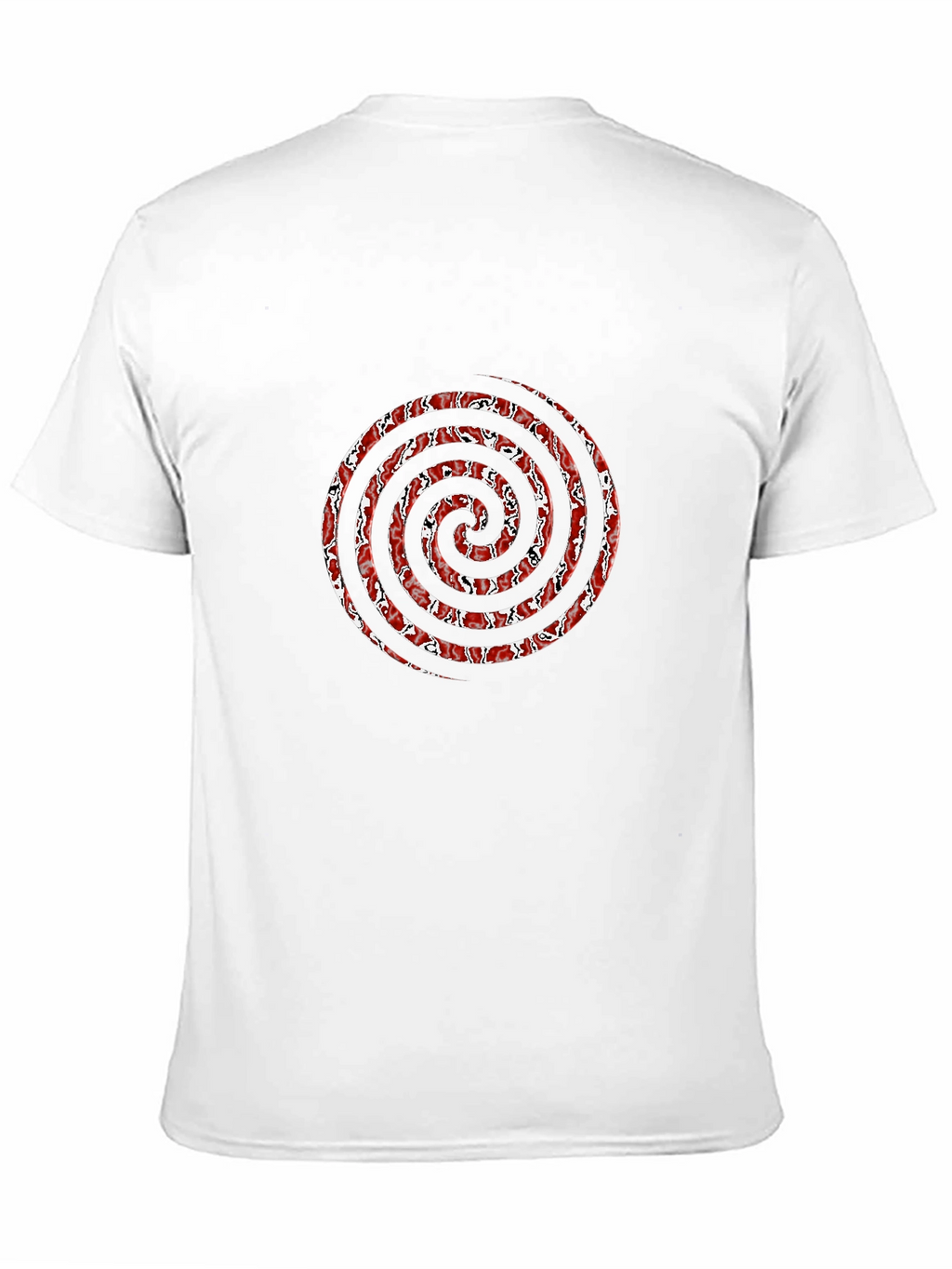 Red Spiral Graphic Black T-Shirt