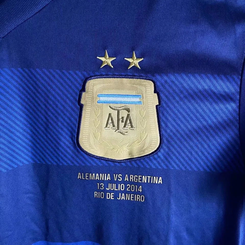 2014 Argentina Away Retro Long Sleeve Soccer Jersey Detail 4