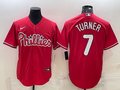 Men's Philadelphia Phillies Trea Turner #7 Red Replica Player Jerseys