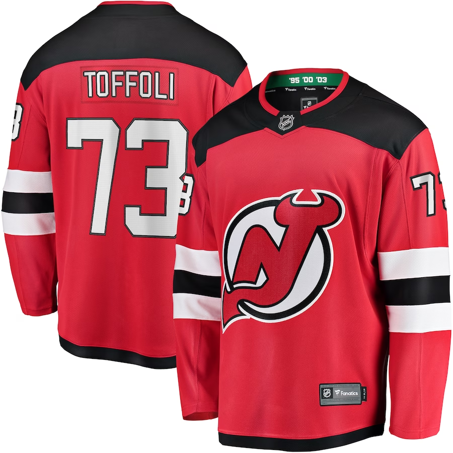 Men's New Jerseys Devils Tyler Toffoli #73 Red Player Game Jerseys