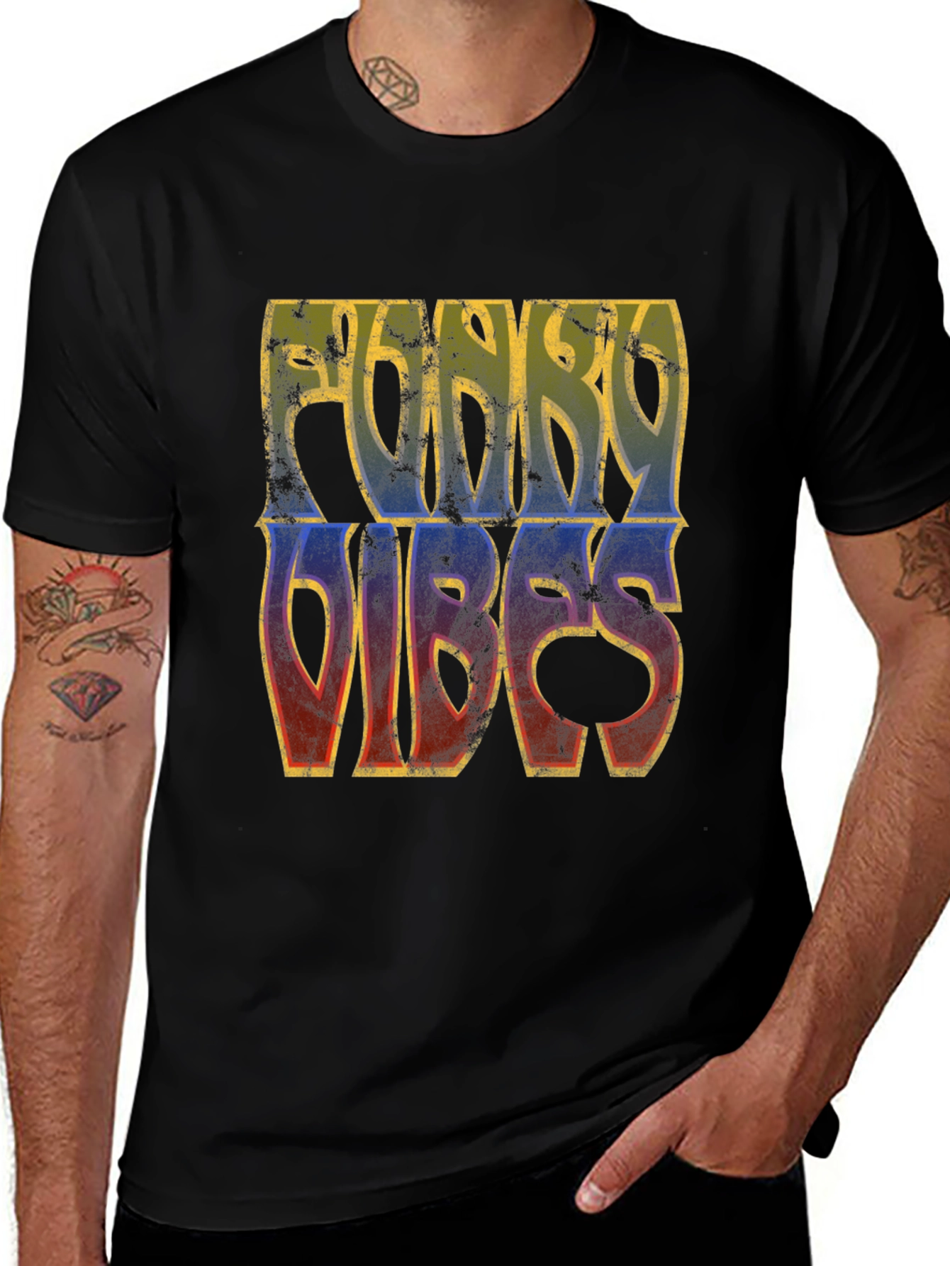 Funky Vibes Graphic Tee - Retro Style