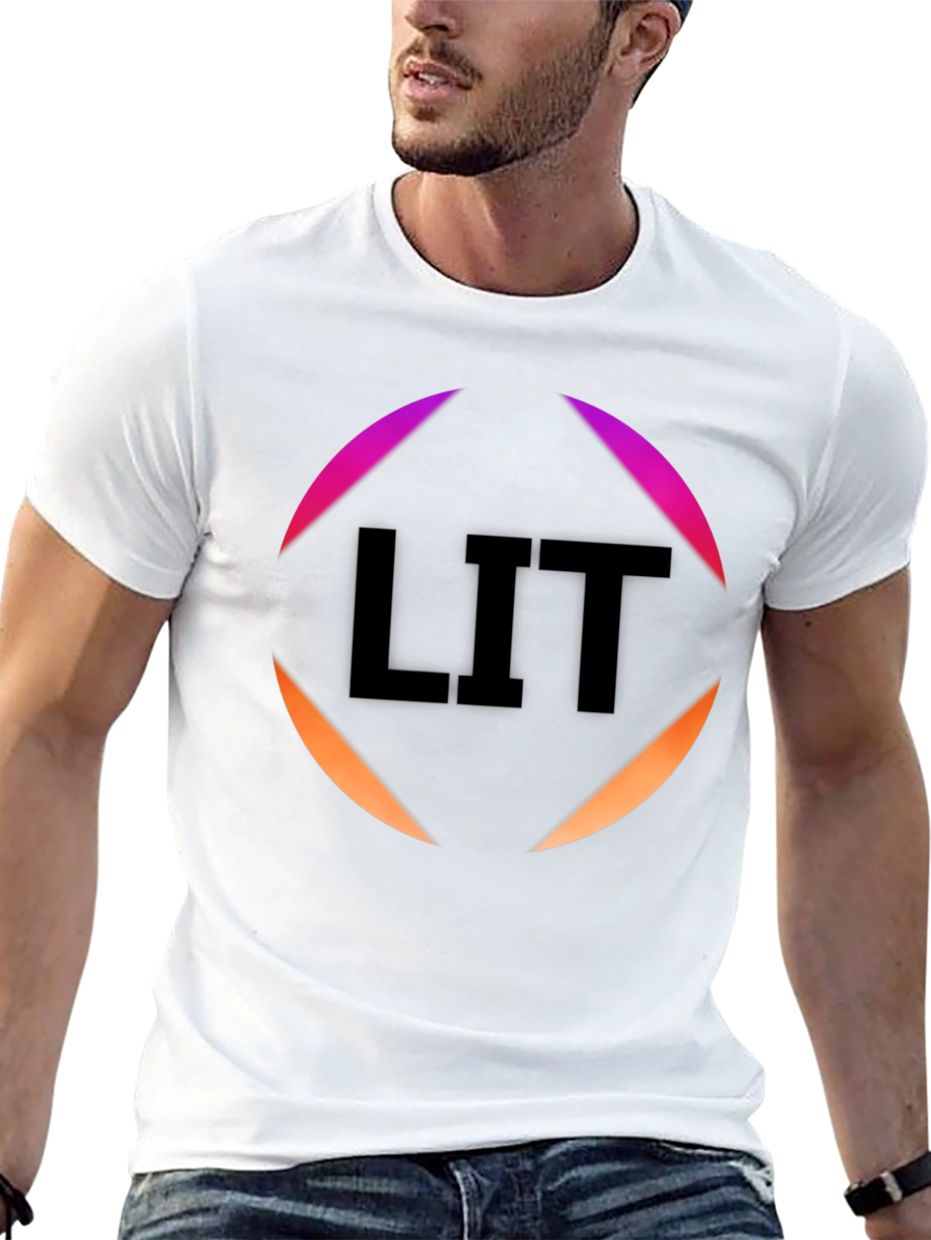 Mens Black LIT Graphic Tee - Trendy Casual Style