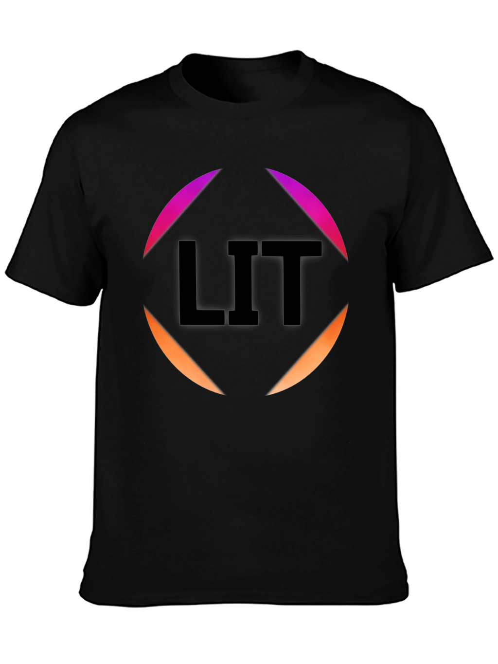 Mens Black LIT Graphic Tee - Trendy Casual Style