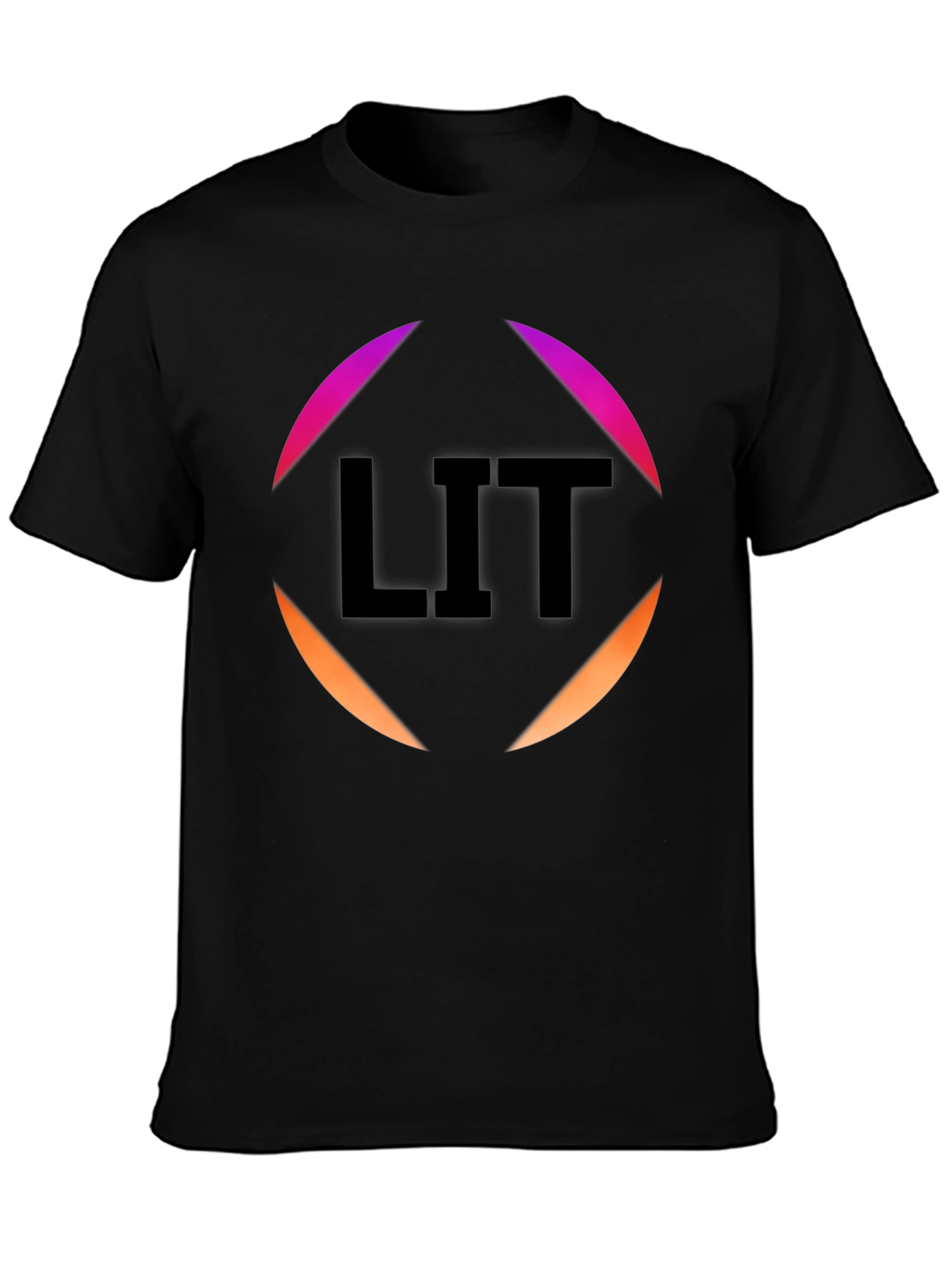 Mens Black LIT Graphic Tee - Trendy Casual Style