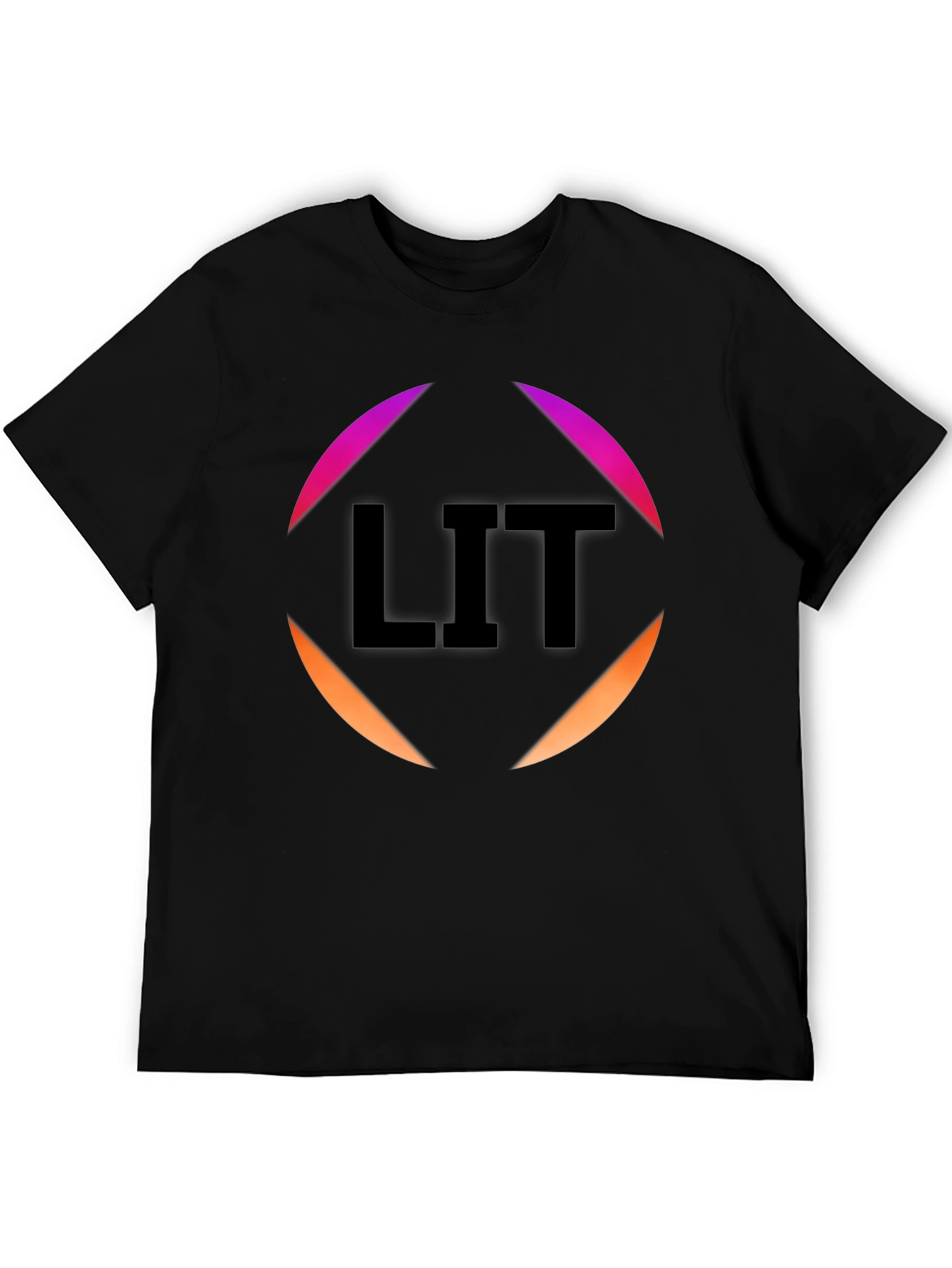 Mens Black LIT Graphic Tee - Trendy Casual Style