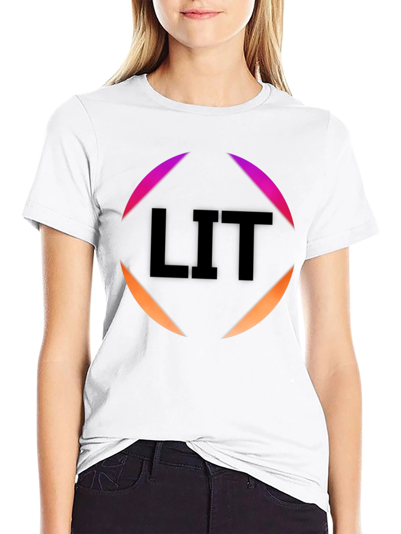Mens Black LIT Graphic Tee - Trendy Casual Style