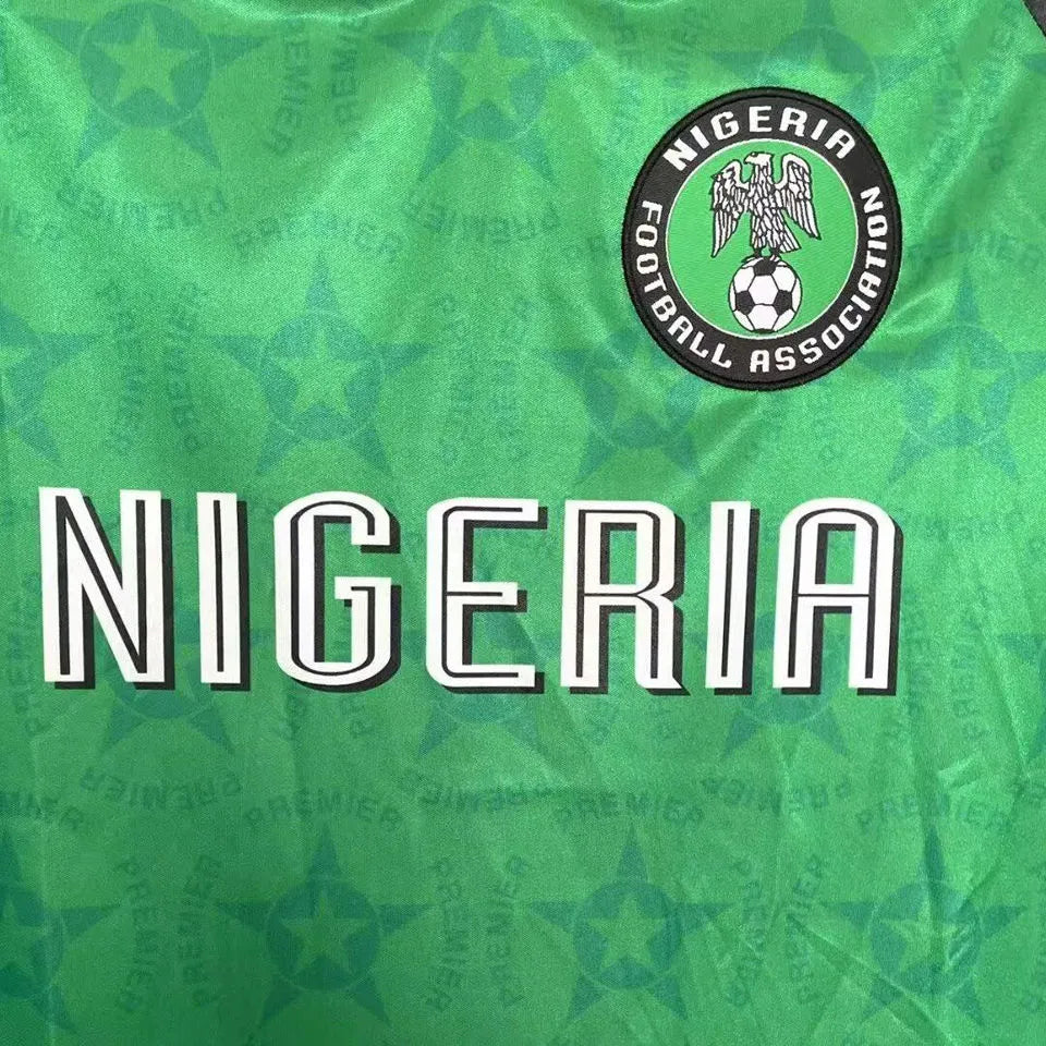 1994/95 Nigeria Home Green Retro Soccer Jersey Detail 4