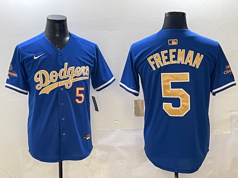 Men's Los Angeles Dodgers Freddie Freeman #5 Royal 2025 Gold Collection Limited Jerseys