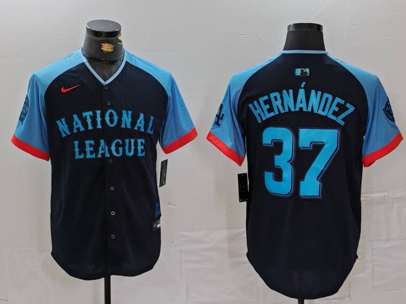 Men's National League Teoscar Hernandez #37 Navy 2024 MLB All-Star Game Limited Player Jerseys