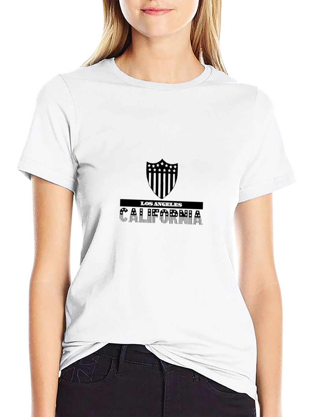 Los Angeles California Shield Graphic Tee - Black