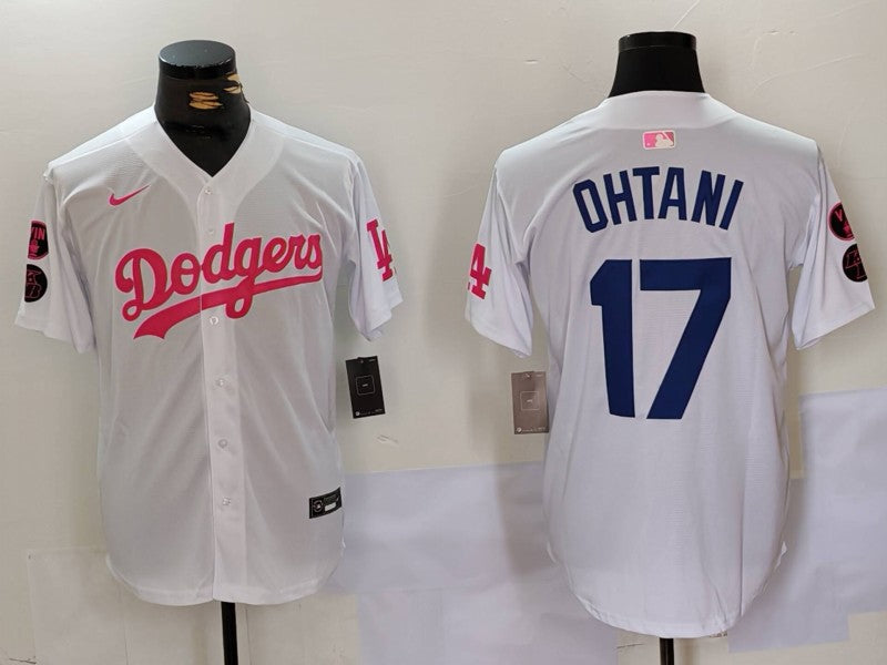 Men's Los Angeles Dodgers Shohei Ohtani #17 White Limited Game Player Jerseys