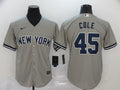 Men's New York Yankees Gerrit Cole #45 Gray Replica Baseball Jerseys