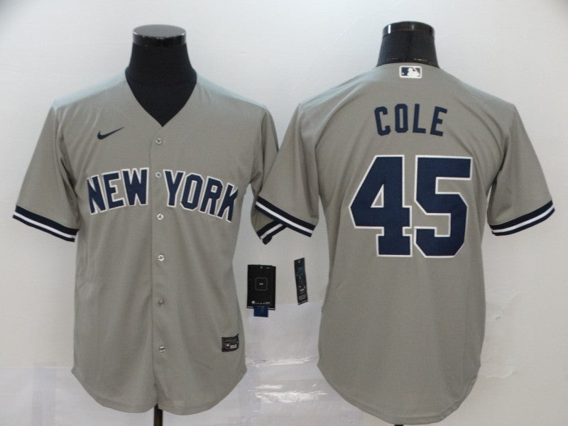 Men's New York Yankees Gerrit Cole #45 Gray Replica Baseball Jerseys