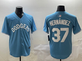 Men's Los Angeles Dodgers Teoscar Hernandez #37 Light Blue Limited Player Jerseys