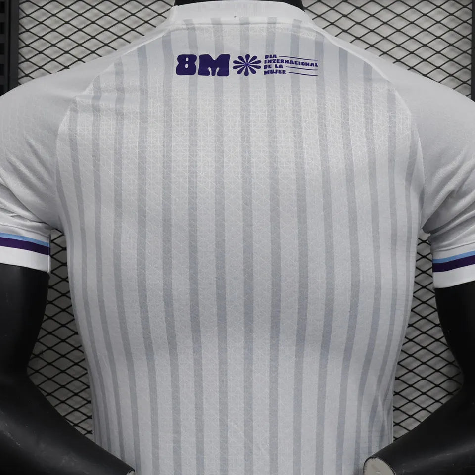 2024/25 Uruguay Away White Player Version Soccer Jersey 乌拉圭 Back