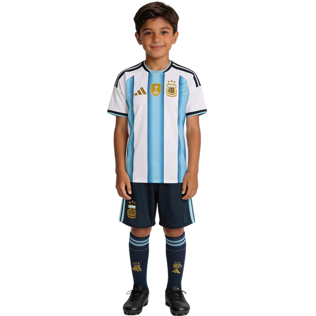 Kids Argentina Home Jersey Full Kit World Cup 2026 Front