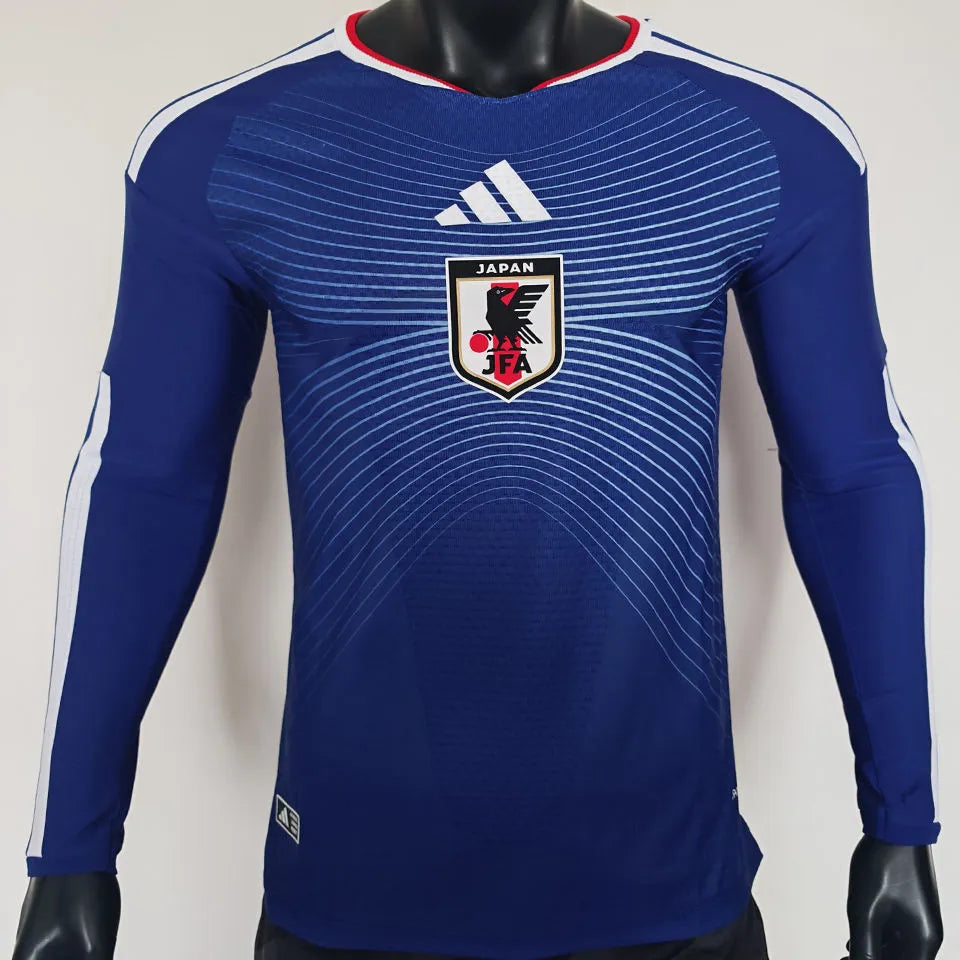 2026/27 Japan Home Blue Player Version Long Sleeve Jersey Front