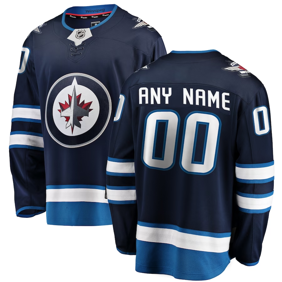Men's Winnipeg Jets Blue Home Breakaway Custom Jerseys